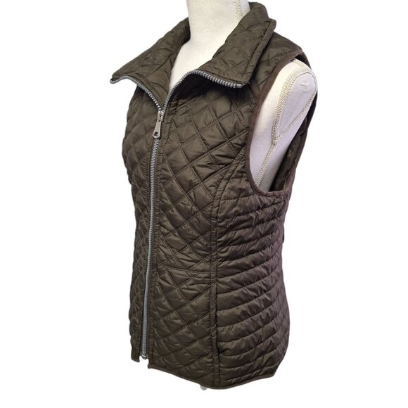 Marc‎ New York Quilted Vest Olive Green Full Zip Collar Fall Spring Womens Large - Picture 1 of 11